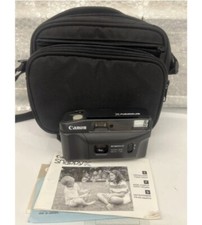 Canon Snappy K 35MM Film Camera Tested to Power On Flash Works w/ Booklet Bag