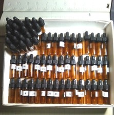 5ML Lot of 65 Amber Glass Vials Bottles w/ Dropper Caps - Clean  Numbered 5 ML