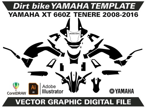 YAMAHA XT 660Z TENERE 2008-2016 Template Vector Format Ai CDR EPS M68 - Picture 1 of 2