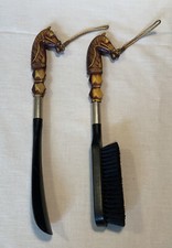 Vintage 11  Horse Head Shoe Horn and Brush Set Japan VGC
