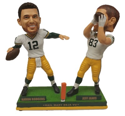 Aaron Rodgers to Jeff Janis Green Bay Packers Hail Mary Dual Bobblehead