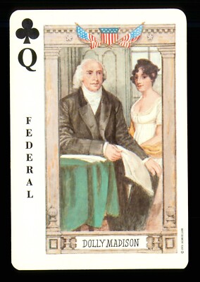1 x Spielkarte Dolly Madison USA Federal Queen of Clubs R039