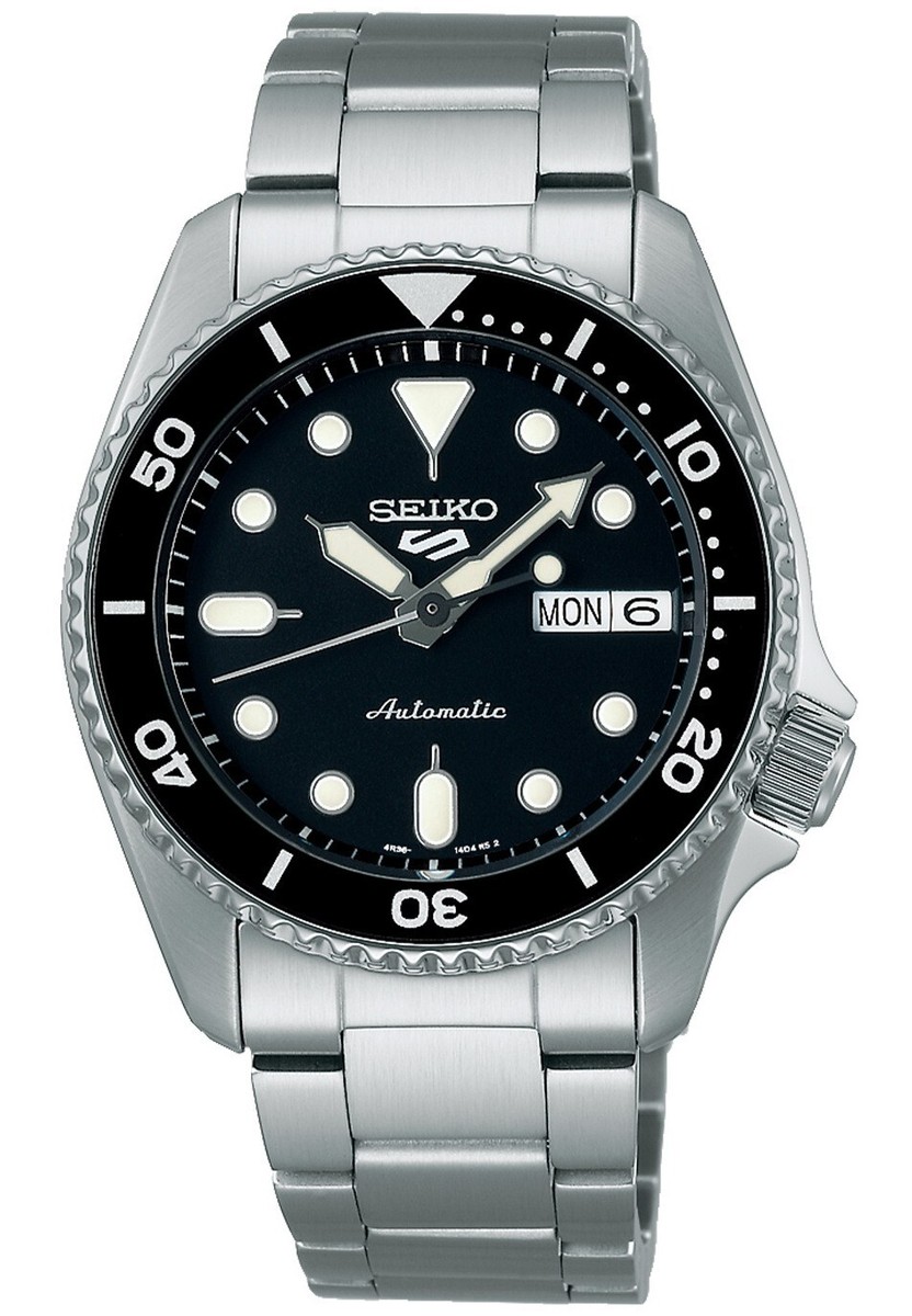 Seiko 5 Sports SKX 'Midi' Black Stainless Steel Automatic Men's