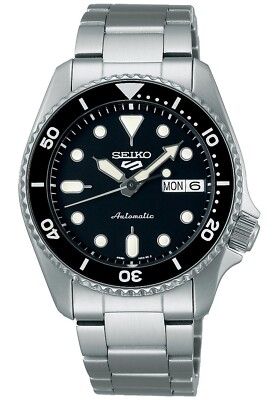 Seiko 5 Sports SKX 'Midi' Black Stainless Steel Automatic Men's