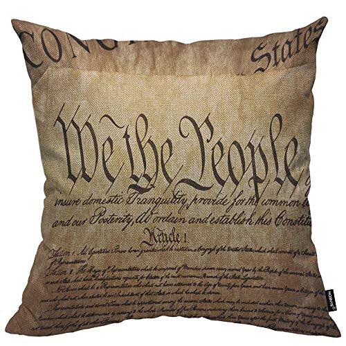 Writing History Throw Pillow Case 16x16 The Constitution for 16