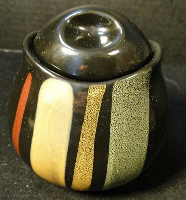 Sango Avanti Black Sugar Bowl with Lid 4721 Excellent