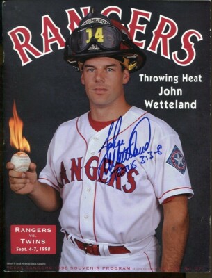 John Wetteland Signed Program 1998 Rangers v Twins September 68063 | eBay