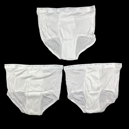 Brut 33 Men's Vintage Unworn White Brief Underwear Kodel Cotton XL 42-44 - Picture 5 of 8