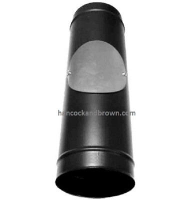 6'' schwarz Ofen Emaille Rauchrohr PLUS TÜR 500mm lang 
