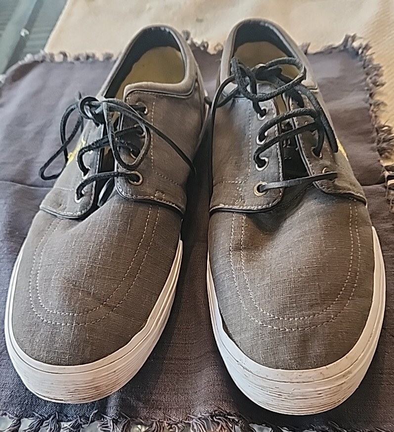 Polo Ralph Lauren Faxon sneaker bassa in tela ~ grigio giallo pony ~ taglia 14D