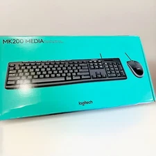 Brand New Logitech MK200 MEDIA USB COMBO - Plug & Keyboard And Mouse