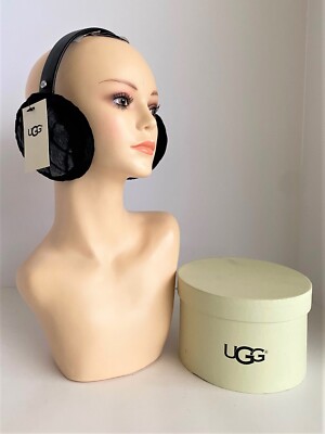 W Earmuff - UGG - Leather - Black UGG® Leather Wrapped Genuine Shearling Ear Muffs | Nordstromrack main image 3