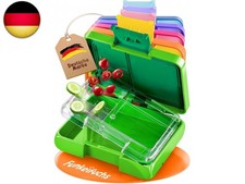 Funkelfuchs® - Brotdose Kinder mit Fächern – 500ml, Grün – Lunchbox Sternchen, m
