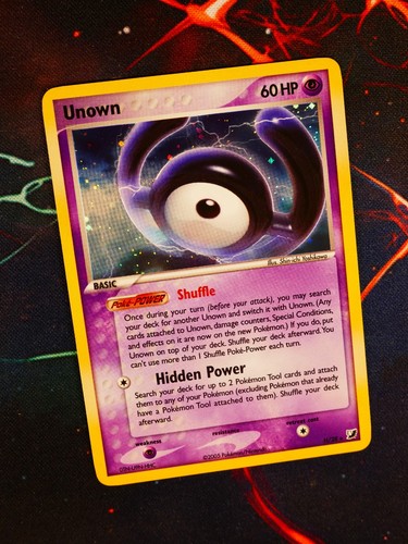 LP+ Pokemon UNOWN [H] Card EX UNSEEN FORCES Set #H/28 Subset Holo Foil Rare#1