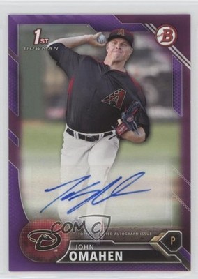 2016 Bowman Retail Prospect Purple 62/250 Johnny Omahen John #PA-JO Auto fm0