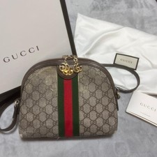 Borsa a tracolla Gucci GG Sherry Line Ophidia chiusura zip pelle PVC marrone beige Giappone