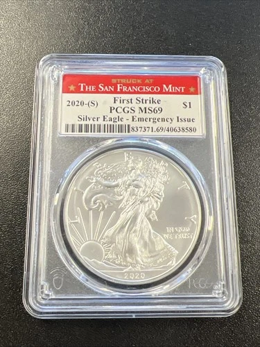2020-S  American Silver Eagle - PCGS MS69 / First Strike / Emergency Issue - NR!