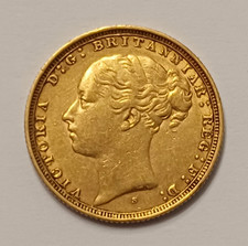 1884 Queen Victoria Gold Sovereign Coin St George & Dragon Reverse