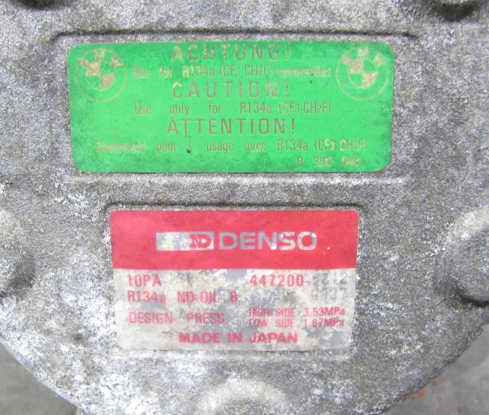 1995-1997 BMW E38 750iL M73 V12 Air Conditioning AC Compressor Pump Early OEM - Image 4 of 4