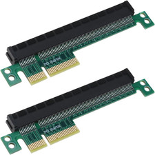 2PCS PCI-E 4X to 16X Expander Converter Riser Card Adapter Male to Female Expans