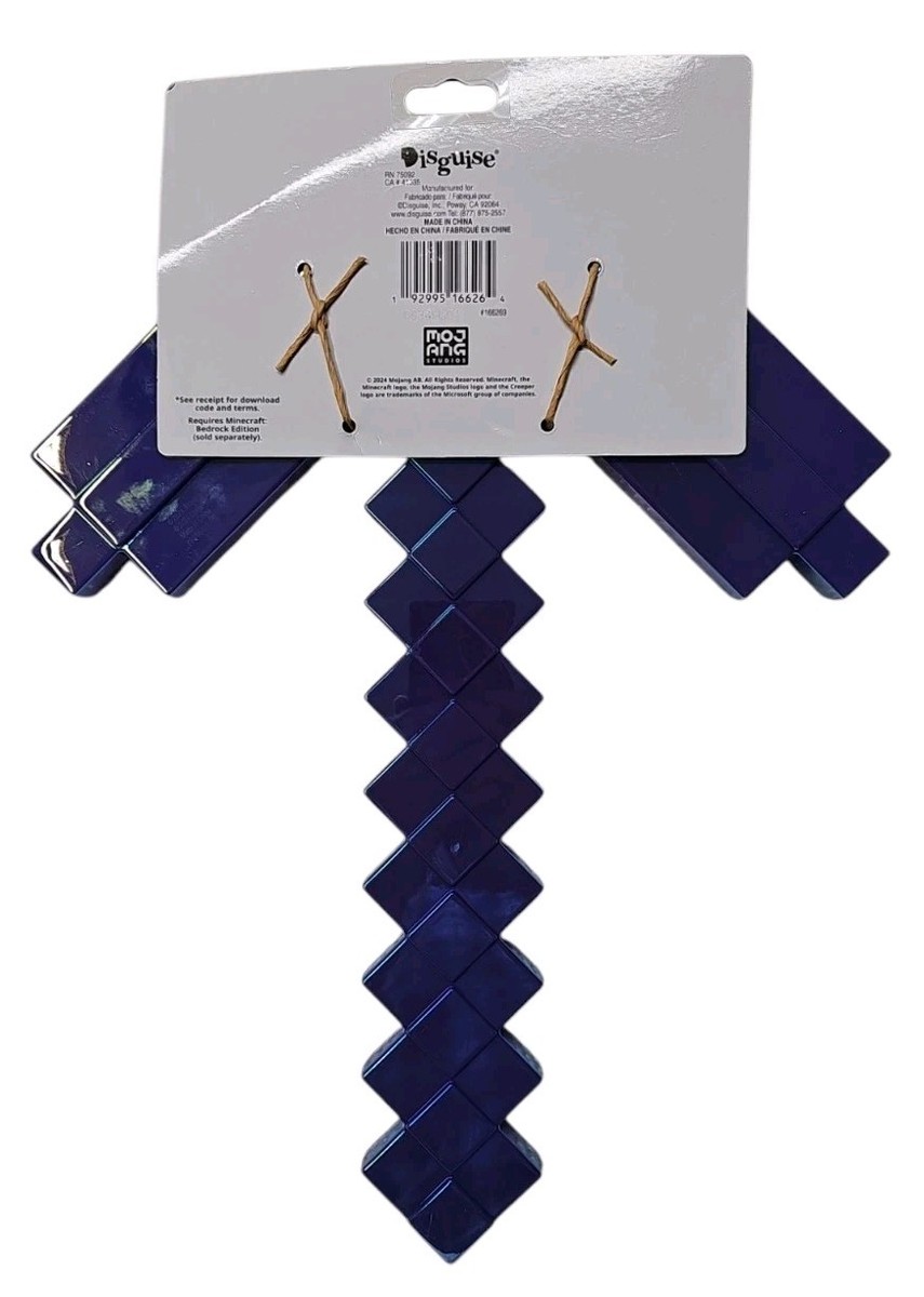 Minecraft Pick Axe Netherite Fancy Dress Up Halloween Child Costume Accessory - Parties Plus