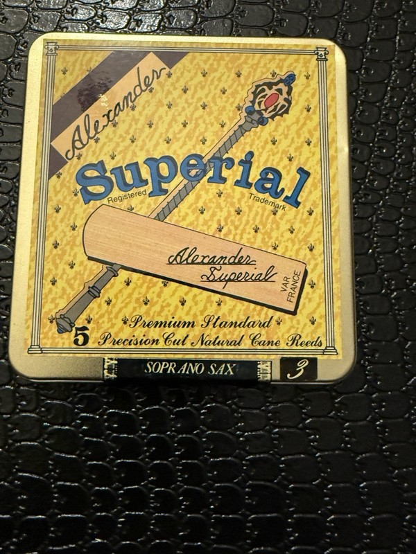 Alexander Superial Soprano Saxophone Reeds — Strength 3 —- 5 Pack Sealed