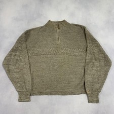 Columbia Knitted Jumper 1/4 Zip Chunky Knit Sweater Men's L