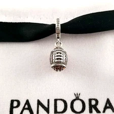 New PANDORA Sparkling American Football Silver Dangle Charm s925 ALE