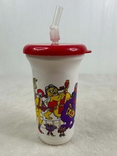 Vintage 1996 McDonalds Plastic Kids Cup Lid Straw Hamburglar Ronald Rock Band