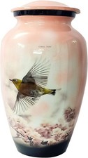 URNS Lovely Flying Pink Bird Cremation Urn for Human Ashes-Adult Funeral Urn