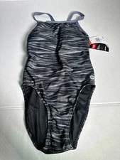 TYR Bathing Suit Women's 40 black Fizzy Diamond fit 1 Piece Swimming Vacation