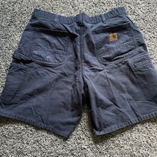 Carhartt Navy Carpenter Canvas Shorts Size 36 Men's Workwear Original Fit