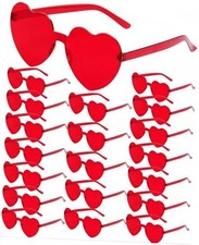 20 Pairs Heart Sunglasses for Women, Valentine's Day Party Favor Heart Red