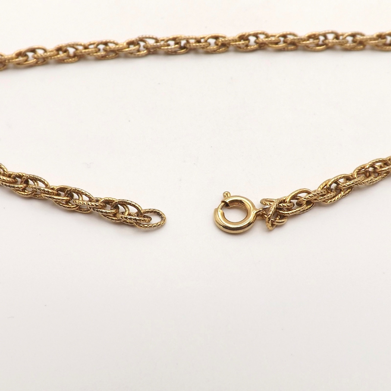 Gold Tone Open Rope Link Ankle Bracelet Anklet Grow With Me 11in Or Smaller