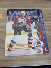 1997-98 Avalanche vs. Canucks Program w/ Roster Card 12/6/97 Sylvain Lefebvre