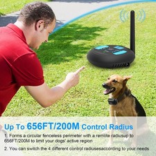 Wireless Dog Fence System with 7874.02 in Range and Rechargeable Collars