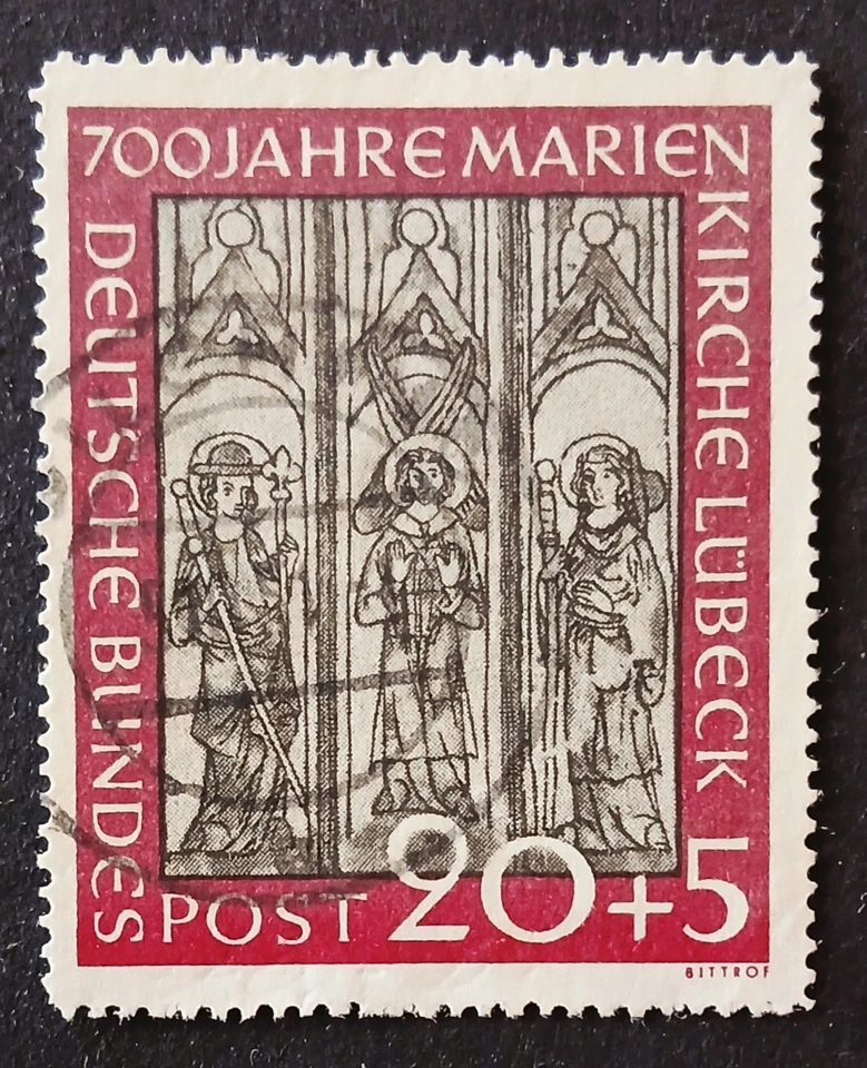 Bund Marienkirche MiNr. 140 gestempelt, tadellos und tiefst gepr. BPP (A 60) - Bild 1 von 2