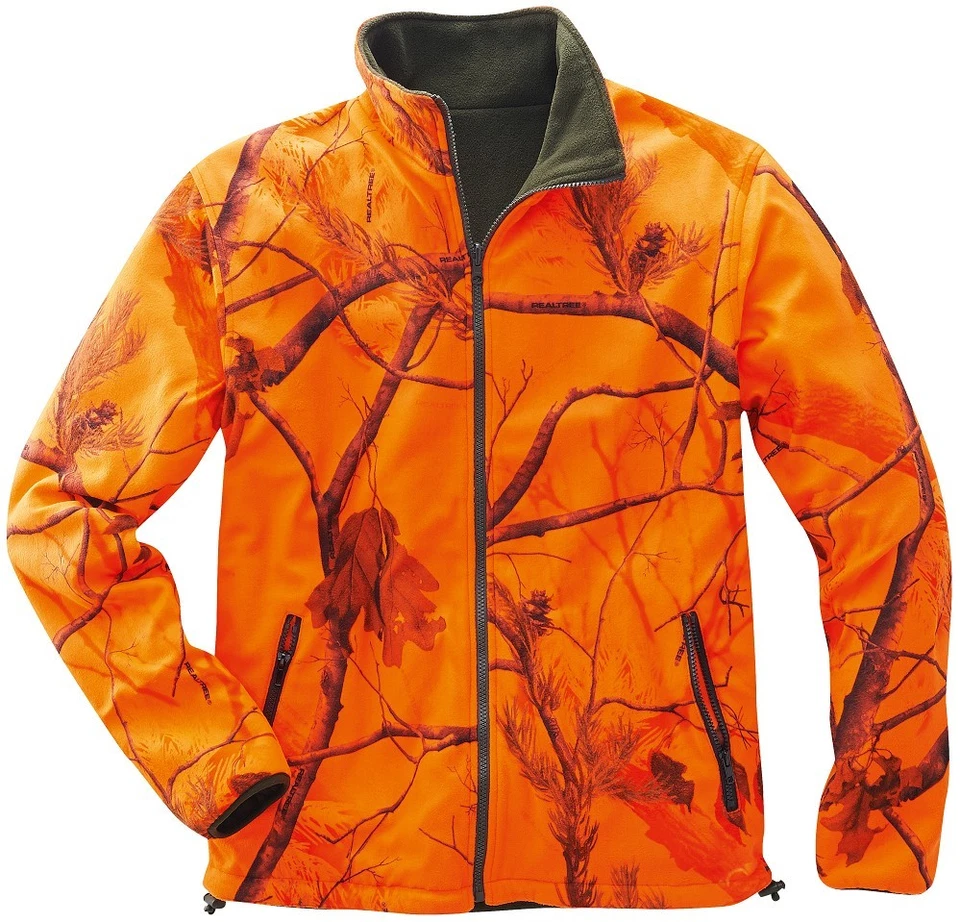Elutex by Scheibler Wende-Fleecejacke Jagdjacke Winterjacke orange oliv Oefele - Bild 4 von 4