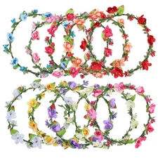 10pcs Bohemian Flower Crown Floral Wreath Garland Headbands Flower Crown for 