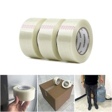 3Pack Mono Filament Strapping Tape 6.2mil x 2Inch x 60yds Reinforced Transparent