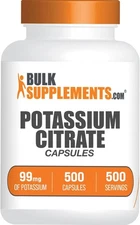 BulkSupplements.com Potassium Citrate Capsules - 500 Count (Pack of 1) 