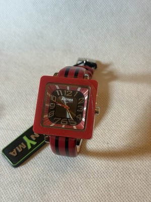 ARMADA NEU Uhr Rot Damen Quarz Leder Vintage Fashion