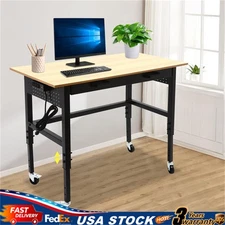 Mobile Workbench, Work Bench for Garage Office Home, Height Adjustable Workbench