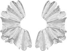 Gold Flower Earrings Bohemian Flower Dangling Earrings Large Geometric Dangle Ea