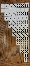 Dominoes Set in a Wooden Box . Complete set