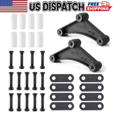 Black Tandem Trailer Axle Shackle Kit Heavy Duty Steel For Double Eye Spring