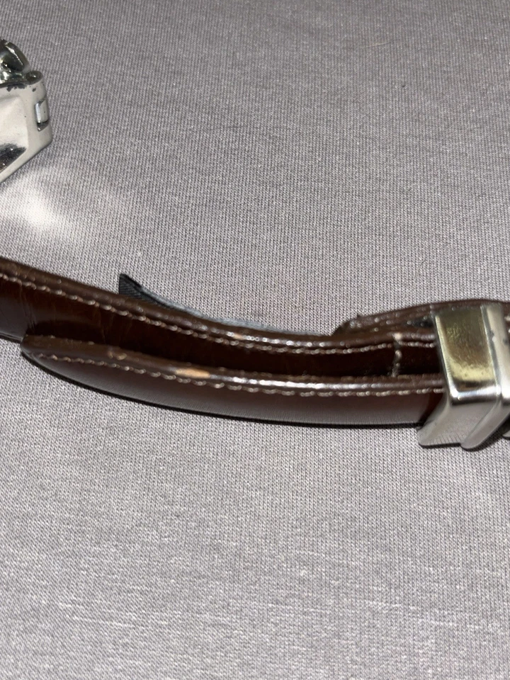 Cinturón de cuero para mujer Brighton talla 30M marrón con detalles plateados 4A408 Foto 2 de 4