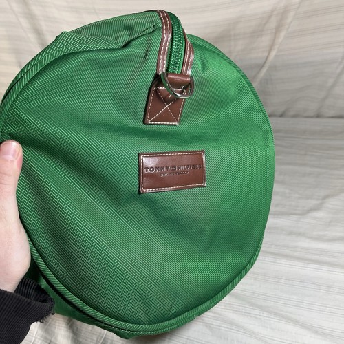 Tommy Hilfiger Vintage Duffel Bag Green/ Pink Weekender/Over Night Y2K 58909 R1 - Picture 8 of 18