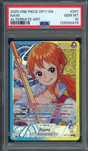 PSA 10 Nami (Alt Art) A Fist of Divine Speed EN OP11-041 One Piece TCG B20