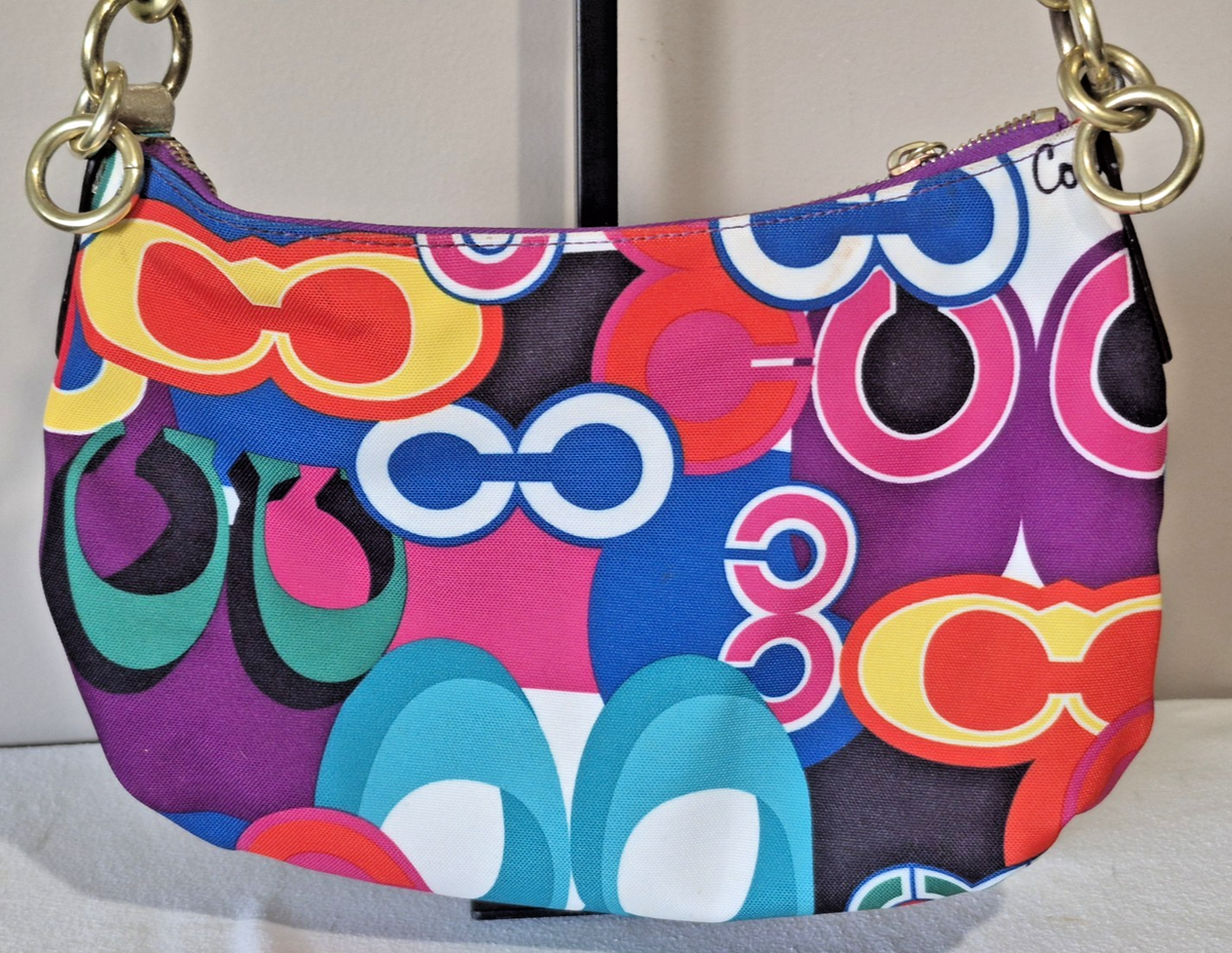 Coach POPPY multicolor Satchel🌺 3 PC SET 13834 Wallet, Wristlet